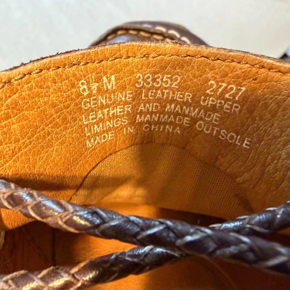 Timberland Smart Comfort Brown Leather Loafers Moc Toe Braided Slip On  8.5M